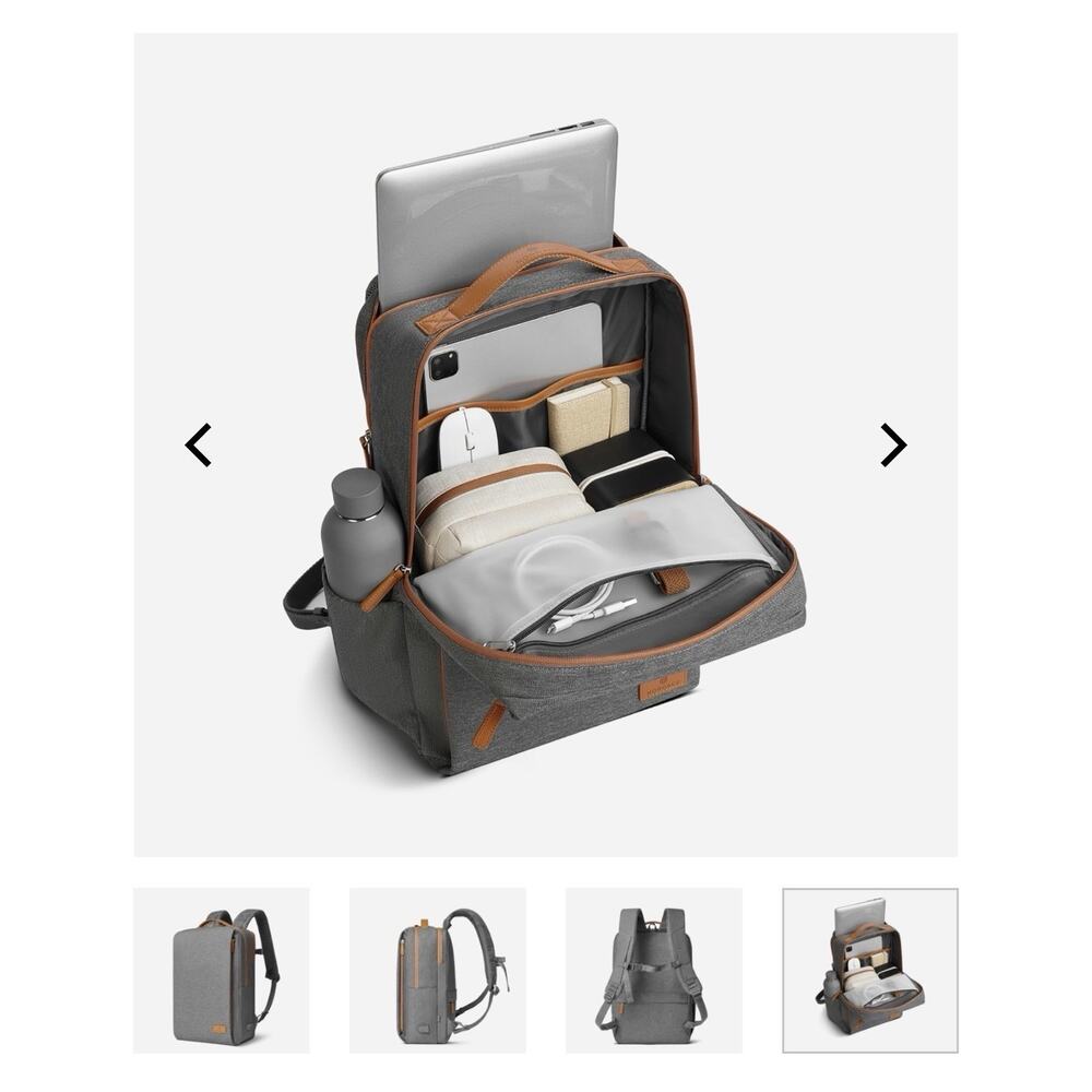 Nordace - Gray Siena Eco Backpack. Laptop Changing Bag.